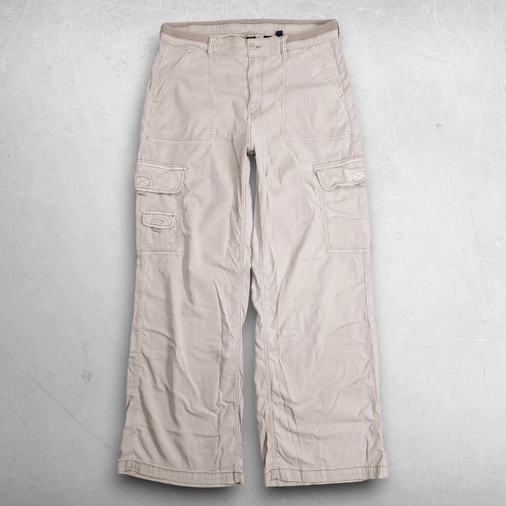 American Eagle Baggy Cargo Hiking Pants High Rise Wide Leg Women 14L Beige
